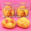 Crunchy potato squishy toy on pink background