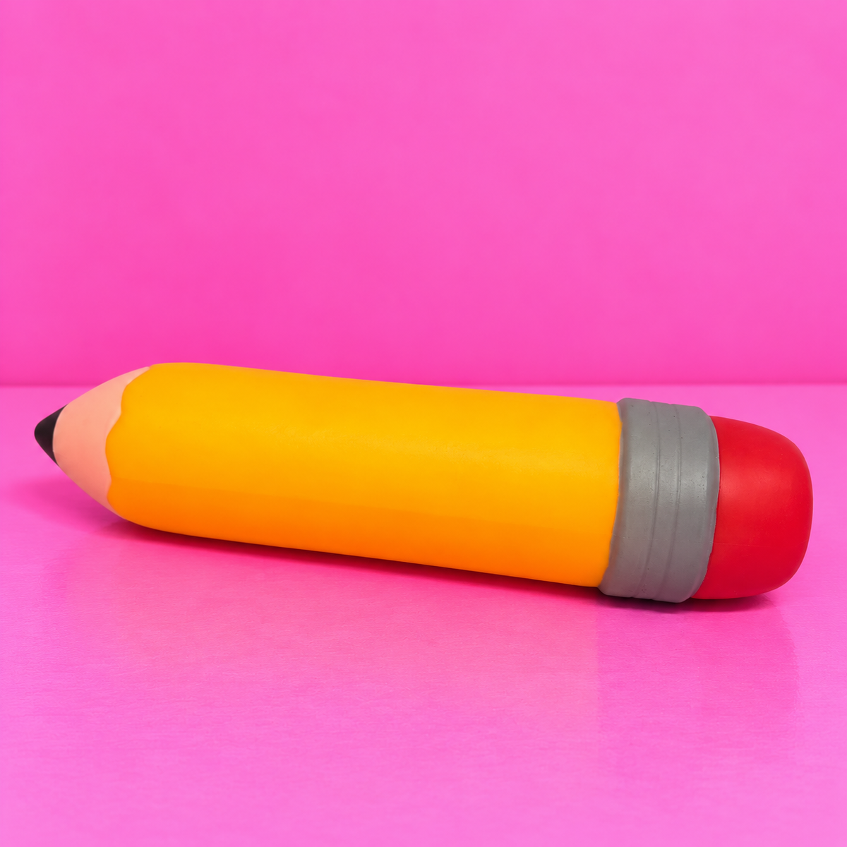 Jumbo Pencil Squishy on pink background
