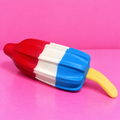 Jumbo Rocket Popsicle Squishy on pink background