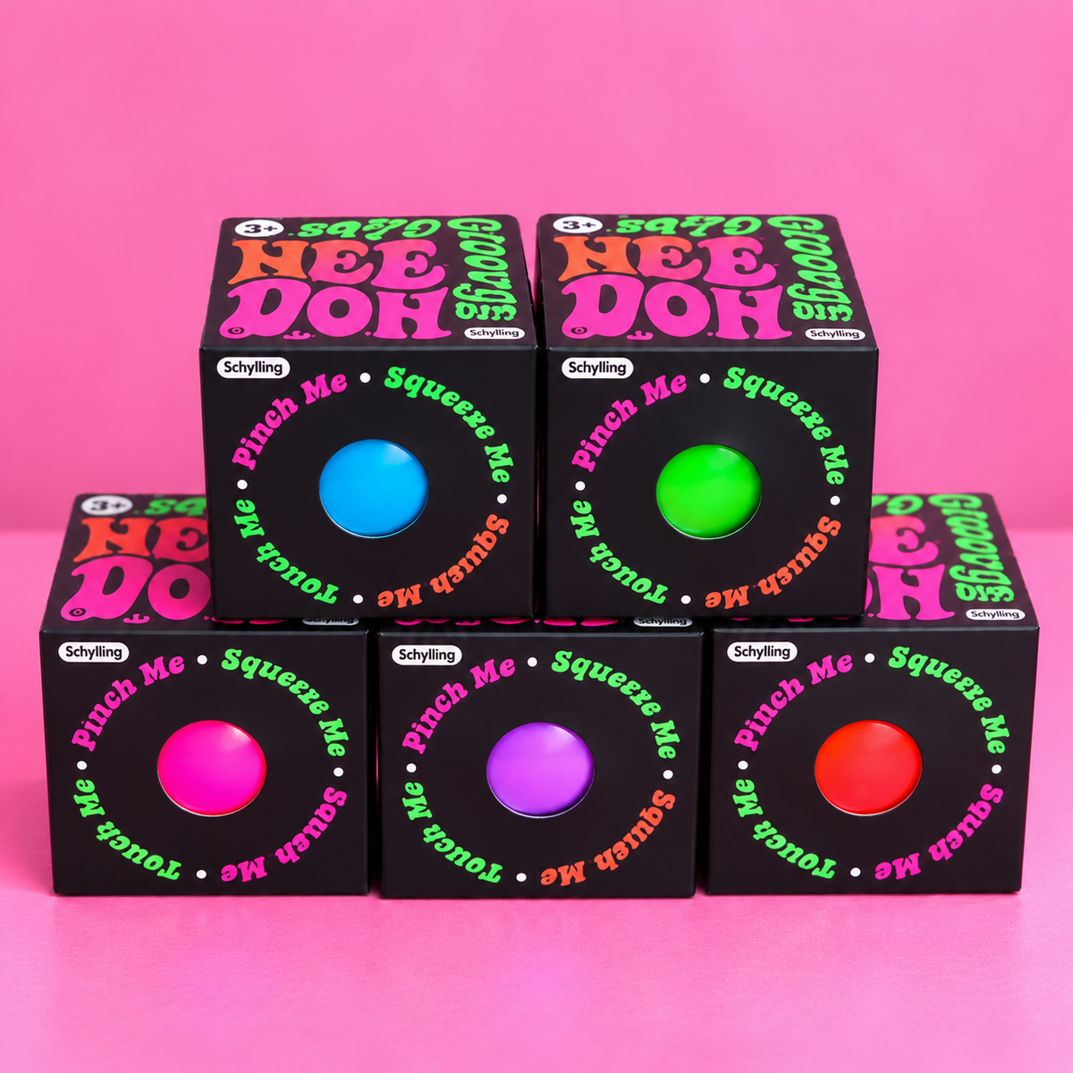 NeeDoh Groovy Globs on pink background